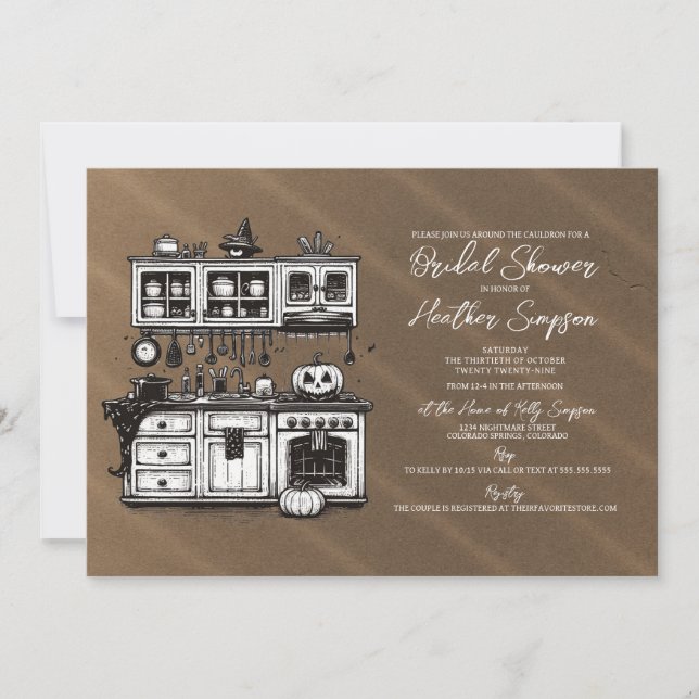 Invitación Creepy Kitchen Bridal Shower (Anverso)