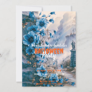 Invitación Creepy Spooky Graveyard Cemetery Halloween Party