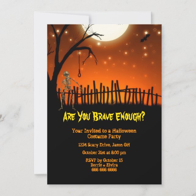 Invitación Creepy y asustado fiesta de Halloween (Anverso)