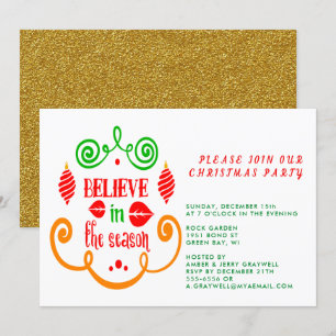 Invitación Creer en temporada, feriado de Navidades, ZPR