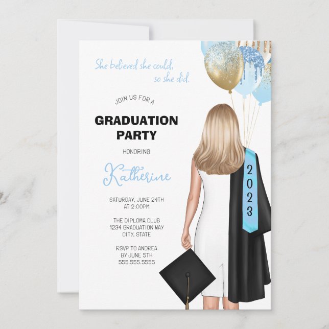 Invitación Creía Que Podía Chica De Graduación (Anverso)