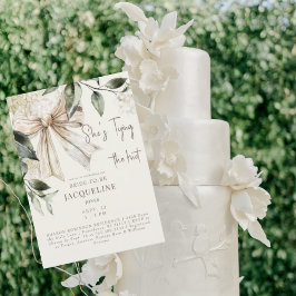 Invitación Crema atando la ducha de bodas Knot Bow