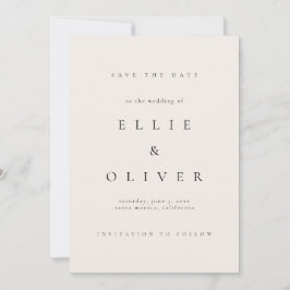 Invitación Crema beige y boho elegante negro salvan la fecha