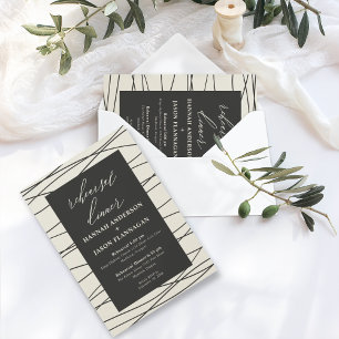 Invitación Crema Black Winter Evensal Ensayo Cena