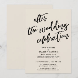 Invitación Crema Casual Después de la Celebración de la Boda