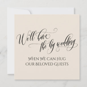 Invitación Crema Cuando Podemos abrazarte a tu Boda pospuesto