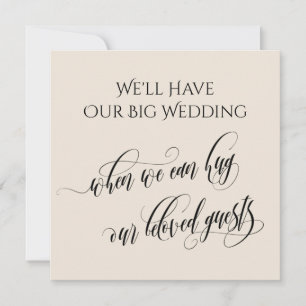 Invitación Crema Cuando Podemos abrazarte a tu Boda pospuesto