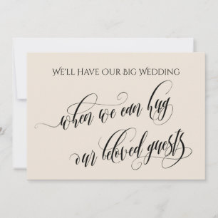 Invitación Crema Cuando Podemos abrazarte a tu Boda pospuesto