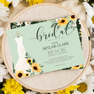 Invitación Crema de girasol Boda vestida ducha de novia