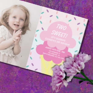Invitación Crema de hielo 2º cumpleaños