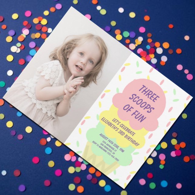 Invitación Crema de hielo 3er cumpleaños (Subido por el creador)