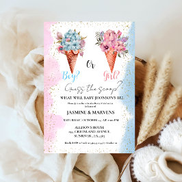 Invitación Crema de hielo acuarela Adivina el género