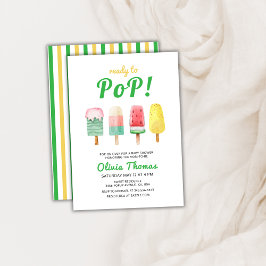 Invitación Crema De Hielo Amarillo Verde Listo Para Sacar Bab