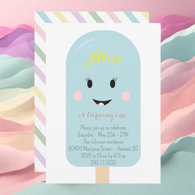 Invitación Crema de hielo azul Cono Scoop fiesta de cumpleaño (Subido por el creador)