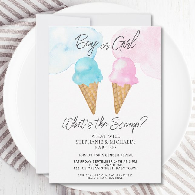 Invitación Crema de hielo: ¿Cuál es la Fiesta de revelación d (Subido por el creador)