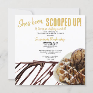 Invitación Crema De Hielo De Chocolate En Ducha De Novias De 