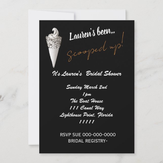 INVITACIÓN CREMA DE HIELO DE DUCHA BRIDAL (Anverso)