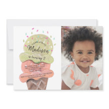 Crema De Hielo De Peach Moderno | Fiesta de cumple