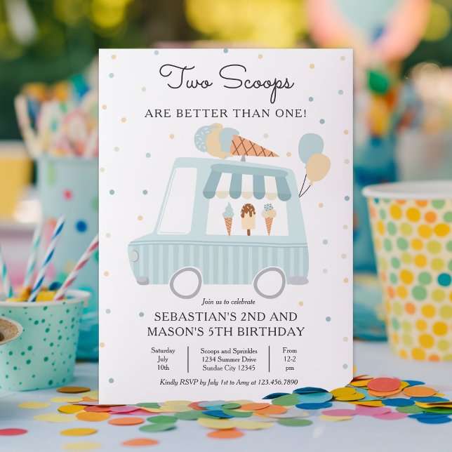 Invitación Crema De Hielo Dos Costas Son Mejor Que Un Cumplea (Subido por el creador)
