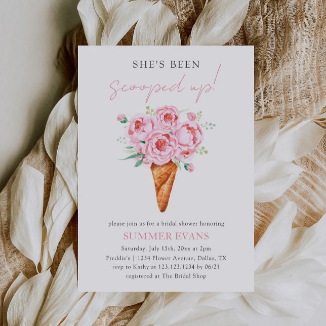 Invitación Crema De Hielo Floral Rosa Ducha Bridal (Subido por el creador)
