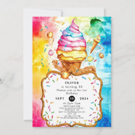 Invitación Crema de hielo mágica encantada cumpleaños