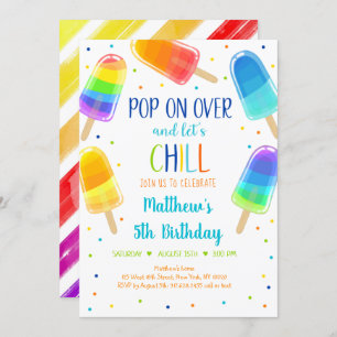 Invitación Crema De Hielo Popsicle En El Cumpleaños