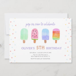 Invitación Crema De Hielo Popsicle En El Cumpleaños