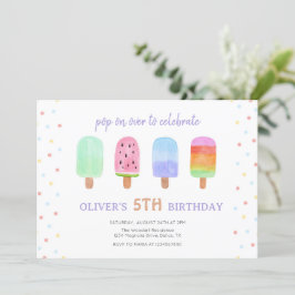 Invitación Crema De Hielo Popsicle En El Cumpleaños