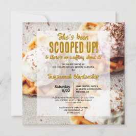 Invitación Crema de hielo Scoop Corazón en forma de Waffle Br