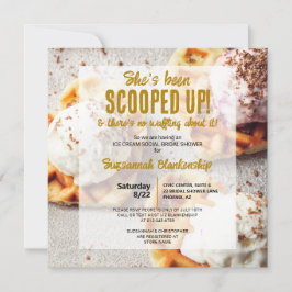 Invitación Crema de hielo Scoop Corazón en forma de Waffle Br