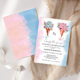 Invitación Crema de hielo WaterColor Adivina revelación de gé