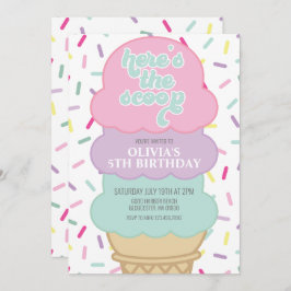 Invitación Crema de hielo y glúteos Cumpleaños