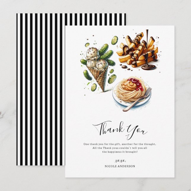 Invitación Crema de hielo y paseos raros Gracias (Anverso / Reverso)