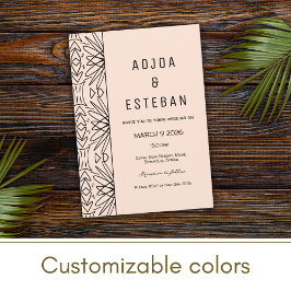 Invitación Crema de impresión tribal de Boho y negro