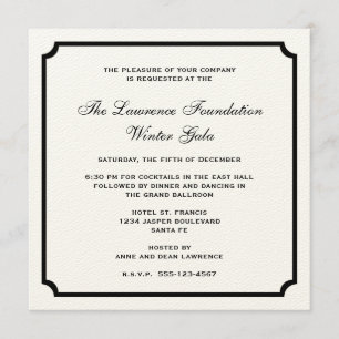 Invitación Crema de marco negro de vacaciones corporativas fo