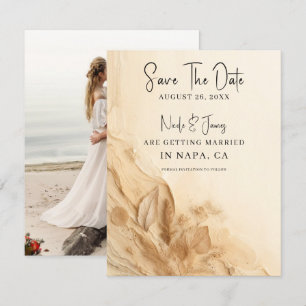 Invitación Crema de Marfil Botánico Bohemio Texturizado Salva