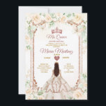 Invitación Crema de marfil y princesa de oro de cobre Quiñcea<br><div class="desc">Crema de marfil y princesa de oro de cobre Quiñceanera Invitación Mis Quince 15 Anos,  16 cumpleaños, </div>