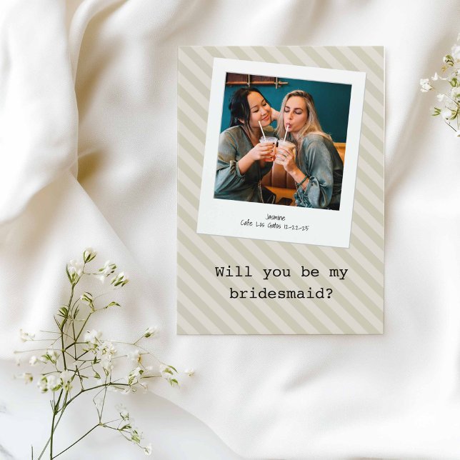 Invitación Crema de Mocha: "¿Serás mi dama de honor?" Foto (Subido por el creador)