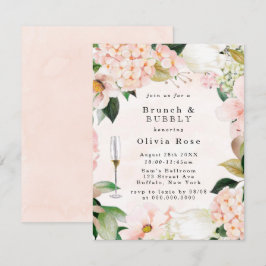 Invitación Crema de Peach Hydrangeas Brunch & Bubbly Invitar