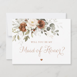 Invitación Crema de roya floral verde doncella de honor