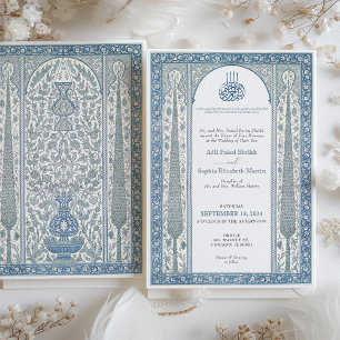 Invitación Crema de zafiro tradicional azulejo Iznik musulmán