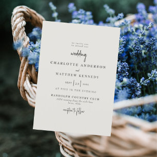 Invitación Crema fiel para siempre sin padres Boda II