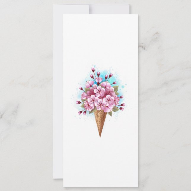 Invitación Crema rosa de hielo Sakura Waffle Cone (Anverso)