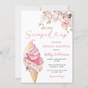 Invitación Crema rosa de hielo verano ducha de novia escogida