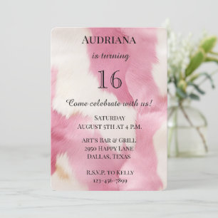 Invitación Crema rosa del suroeste Piel de vaca de la niña de
