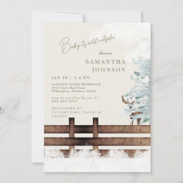 Invitación Crema Rustic Woodland Baby hace frío afuera