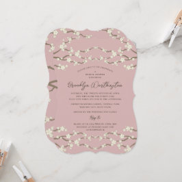 Invitación Crema Sakura cerezos florecientes ducha de novia r