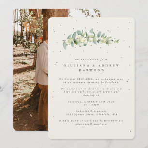 Invitación Crema Snowberry+Eucalyptus Foto de la recepción de