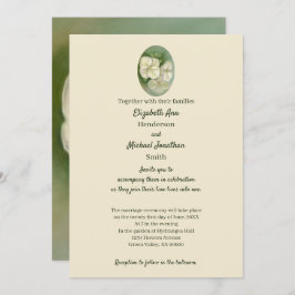 Invitación Crema suave Pastel blanco Hidrangea Boda floral
