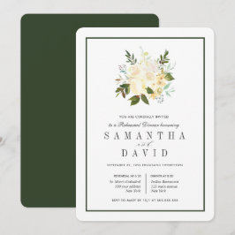 Invitación Crema + verde | Cena de ensayo de Bodas orgánicos